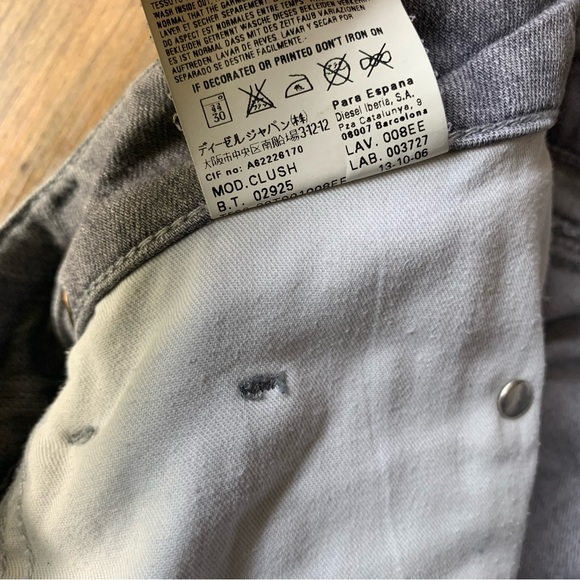 Vintage Y2K Diesel Low Rise Jeans 30 Grey - Picture 9 of 9